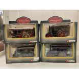 FOUR VINTAGE GLORY GOLDEN AGE OF STEAM CORGI DIE CAST 1/50 SCALE ENGINES - GARRETT 4CD SHOWMANS