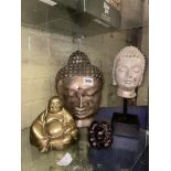GROUP OF BUDDHAS INCLUDING CARVED WOOD AND METAL EXAMPLES