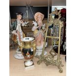 PAIR OF 18TH CENTURY STYLE MUSICIAN FIGURES,