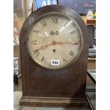 OAK AND CHEQUER INLAID CASED M&B CLOCK EVAN AND SONS OF BIRMINGHAM