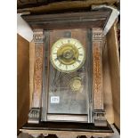 19TH CENTURY WALNUT MARQUETRY CASED PENDULUM WALL CLOCK