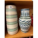 IRISH KILRUSH POTTERY VASE AND A BALUSTER POTTERY VASE