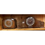 LARGE WALNUT CASED PRESENTATION CHIMING CLOCK AND ONE OAK CASED EXAMPLE