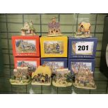 SELECTION OF DREAM COTTAGE MINIATURES BY LILLIPUT LANE SIX BOXED ONE UNBOXED