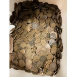 TUB OF PRE DECIMAL PENNIES AND HALF PENNIES GEORGE V TO QUEEN ELIZABETH II