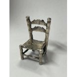 925 STAMPED SILVER MINIATURE LADDERBACK CHAIR