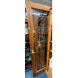 PAIR OF LEAD GLAZED INTERNAL FRENCH DOORS WITH BRASS FITTINGS