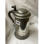 NEW COLLEGE CHALLENGE FOURS LIDDED ROWING TANKARD WITH INSCRIPTION FOR 1881