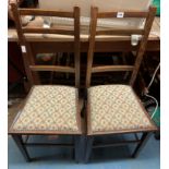 PAIR OF TAPESTRY UPHOLSTERED BEDROOM CHAIRS