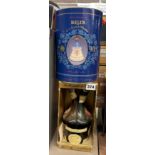 BOXED BELLS OLD SCOTCH WHISKY DECANTER AND A BENEDICTINE DECANTER