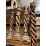SELECTION OF OPEN BARLEY TWIST CANDLE HOLDERS