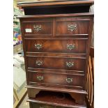 TWO SMALL GEORGIAN STYLE TWO OVER THREE DRAWER CHESTS