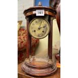 WOODEN PORTICO CLOCK WITH DRUM MOVEMENT