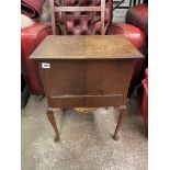 BEECH NEEDLEWORK TABLE WITH FITTED DRAWER