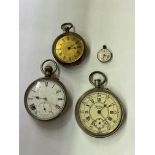 BASE METAL POCKET WATCH A/F, GOLD PLATED IVY LADIES FOB WATCH,