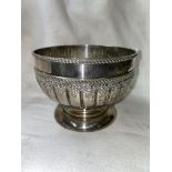 BIRMINGHAM SILVER RIBBED PEDESTAL BOWL 11.