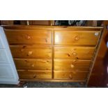 PINE EIGHT DRAWER CHEST WIDTH 109CM X DEPTH 44CM X HEIGHT 85CM APPROX