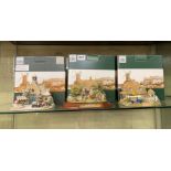 THREE LILLIPUT LANE COTTAGES BOXED - CHRISTMAS TIME L2792 (REQUIRES AA BATTERIES),