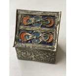 EASTERN METAL AND CHAMPLEVE ENAMEL BOX