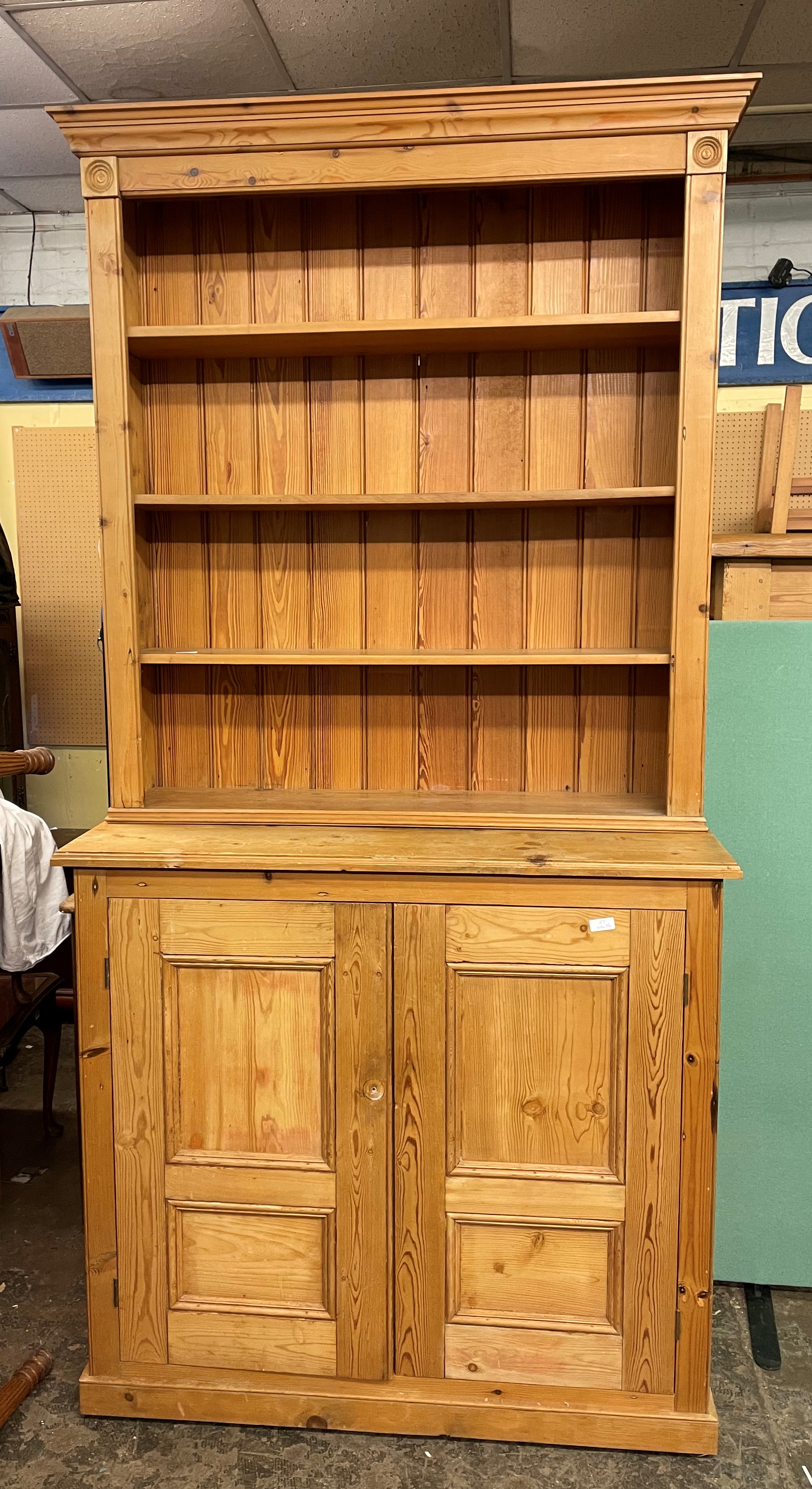 PINE DRESSER WIDTH 111CM X HEIGHT 222CM X DEPTH 48CM APPROX