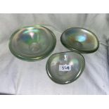 TRIO OF IRIDESCENT STACKABLE BOWLS