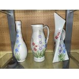 THREE RADFORDWARE JUGS AND VASES