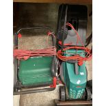 BOSCH LAWNMOWER WITH GRASS BOX AND A QUALCAST MOWER