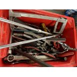 RED CRATE - VARIOUS BRITOOL WRENCHES, CHROME VADIUM SOCKETS, DOUBLE RING SPANNERS,