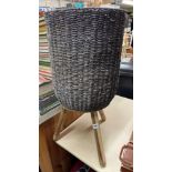 GREY SEAGRASS GRADUATED BASKETS WITH DETACHABLE WOODEN LEGS