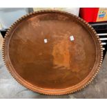 LARGE COPPER CRIMPED RIM CHARGER