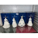 FOUR BOXED ROYAL DOULTON FIGURES, EXCLUSIVELY FOR COLLECTORS CLUB - JOY, MELODY, HARMONY,