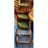 FOUR TIER WOTNOT STAND AND A WOODEN TWO STEP LADDER