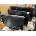 THREE SMALL TV MONITORS