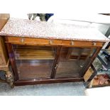 MARBLE TOPPED GLAZED PIER CABINET
