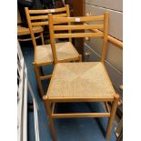 PAIR OF BEECH RATTAN CHAIRS