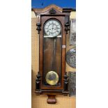 19TH CENTURY WALNUT ARCHITECTURAL CASED PENDULUM WALL CLOCK (CASE A/F)