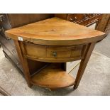 PINE QUADRANT HALL TABLE WITH DRAWER