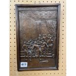 COPPER BAS RELIEF PLAQUE DEPICTING THE SLAYING OF DAVID RIZZIO