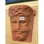 PLASTIC TERRACOTTA EFFECT FACE MASK WALL PLANTER