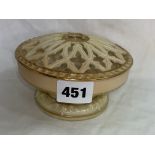 LOCKE AND CO WORCESTER BLUSH IVORY AND GILDED RETICULATED PEDESTAL POTPOURRI