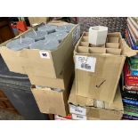 THREE BOXES OF BETON STAGE CANDLE HOLDERS AND THREE BOXES OF SPAAS CANDLES AND VOTIVES