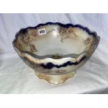 CARLTON WARE BLUSH IVORY ROYAL BLUE AND FLORAL BOWL