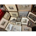 SELECTION OF ANTIQUARIAN PRINTS AND LITHOGRAPHIC PRINTS