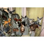 SELECTION OF ANIMAL FIGURES INCLUDING KOALA BEAR, LION, DONKEY, BESWICK GREY WAGTAIL,