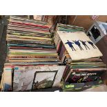 TWO LARGE BOXES OF LP RECORDS 1960S - 1980S, ROCK AND ROLL, BEATLES, LED ZEPPELIN,