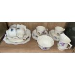 ENGLISH KINGFISHER PATTERN TEA SERVICE