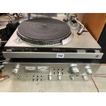 TECHNICS DIRECT DRIVE TURNTABLE AND AKAI STEREO INTEGRATED AMPLIFIER