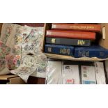BOX OF MISCELLANEOUS PHILATELY, MAINLY GB, INCLUDING ALBUMS AND BINDERS OF FIRST DAY COVERS,