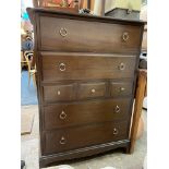 STAG MINSTREL TWO OVER THREE OVER TWO DRAWER CHEST AND A BEDSIDE TABLE