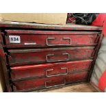 RED FOUR DRAWER MECHANICS TOOL BOX AND CONTENTS